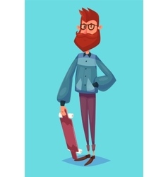 Funny of hipster cartoon character vector image