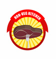 Steak on a fork Kitchen excludes vegetables meat Steak on a fork Kitchen excludes vegetables meat vector image