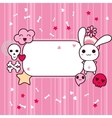 Funny background with doodle kawaii vector image