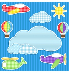 Blue background with frame vector image
