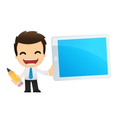 Funny cartoon office worker vector image