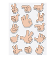 Collection of sticker gestures vector image
