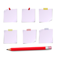 Notes white and pensil vector image