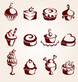 Cupcakes set vector image