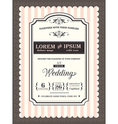 Vintage Wedding invitation vector image