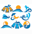 Wave surf sunbathing vector image