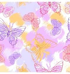 Butterflies Beautiful background with a flower vector image