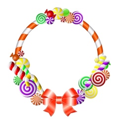 Frame with colorful candies vector image