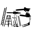 Set of tools and ladders vector image