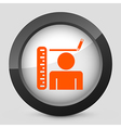 Orange and gray elegant glossy icon vector image