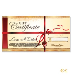 Gift certificate template vector image