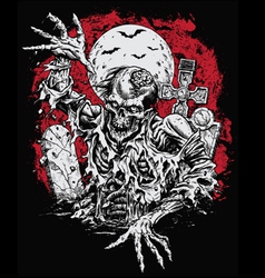 Zombie Rising From Grave vector image