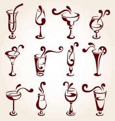 Drink design elements vector image