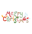 Merry christmas text vector image