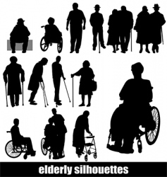 Elderly silhouettes Elderly silhouettes vector image