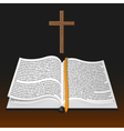 Bible with cross vector image