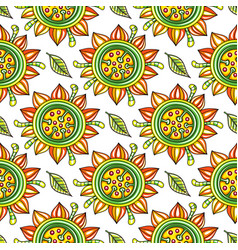 Seamless background with decorative flowers vector image
