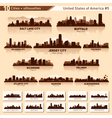 City skyline set 10 city silhouettes of USA 5 vector image