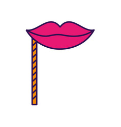 Cute party booth props lips Cute party booth props lips vector image