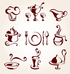 Restaurant elements set vector image