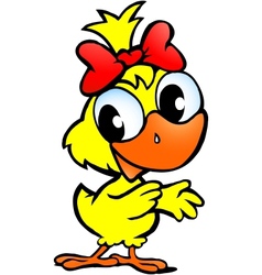 Hand-drawn of an cute chicken baby vector image
