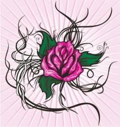 Tattoo tribal rose vector image