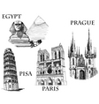Landmarks sketch vector image