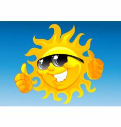 Cartoon sun in sunglasses vector image