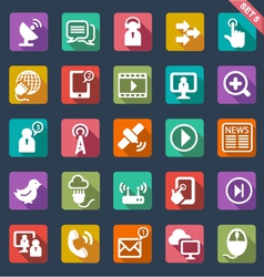 Communication icons- flat design vector image