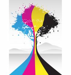 CMYK tree vector image