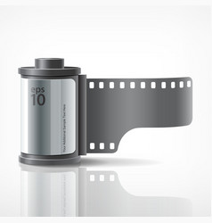 Camera film roll silver vector image
