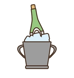 Cartoon champagne bucket bottle ice design Cartoon champagne bucket bottle ice design vector image