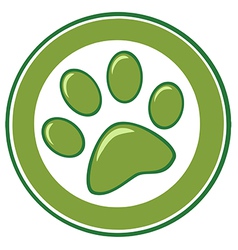 Green Paw Print Banner vector image