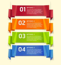 Colorful Origami Style Number Options Banner vector image