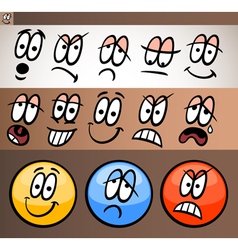 Emoticon elements set cartoon vector image