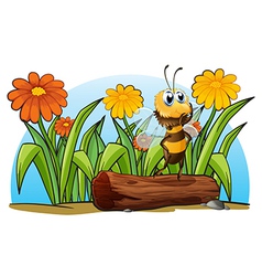 A bee above a trunk vector image