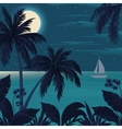 Tropical ocean landscape with palm trees vector image