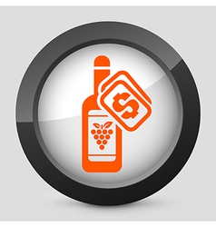 Orange and gray elegant glossy icon vector image