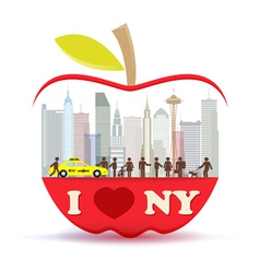 New York city in the big apple vector image