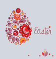Easter floral poster in russian national style vector image