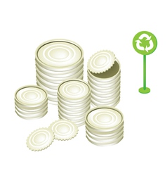 Tin Cans and Recycling Symbol vector image
