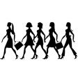 Silhouette of 5 ladies vector image