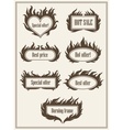 Set of burning fire frame borders vector image