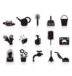 Black household icons vector image