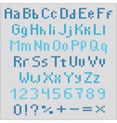 Knitted alphabet vector image