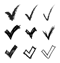 Set of hand drawn V signs vector image