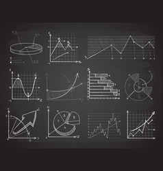 Hand drawn finance business charts diagrams pie vector image