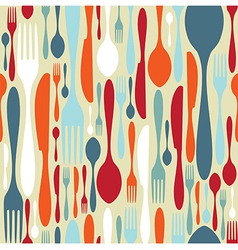 Cutlery silhouette icons pattern background vector image
