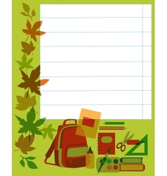 Back to school School notebook with supplies vector image
