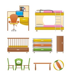 Nursery and children furniture vector image
